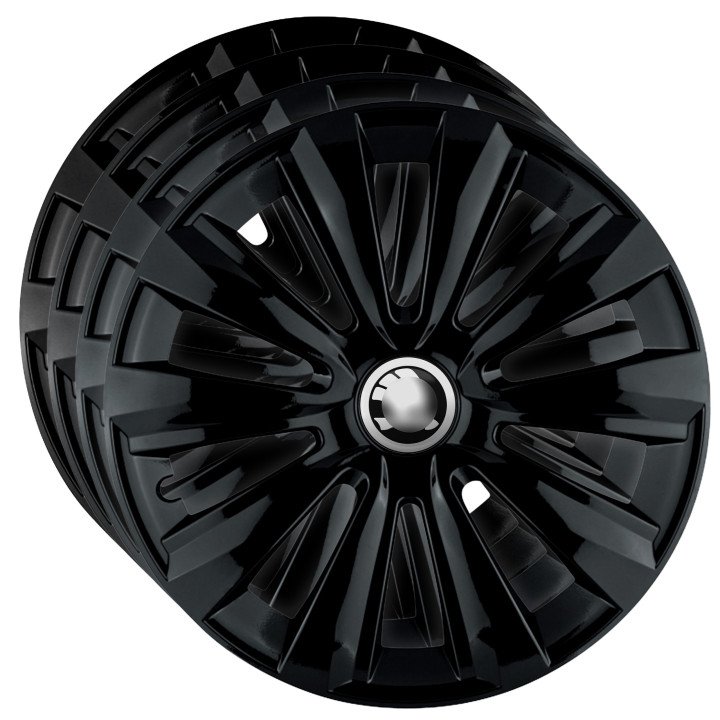 Kołpaki 14 cali do Skoda PREMIUM Delta Black (Komplet 4 sztuki)