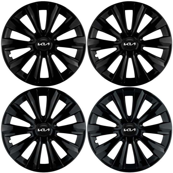 Kołpaki 14 cali do Kia PREMIUM Delta Black (Komplet 4 sztuki)