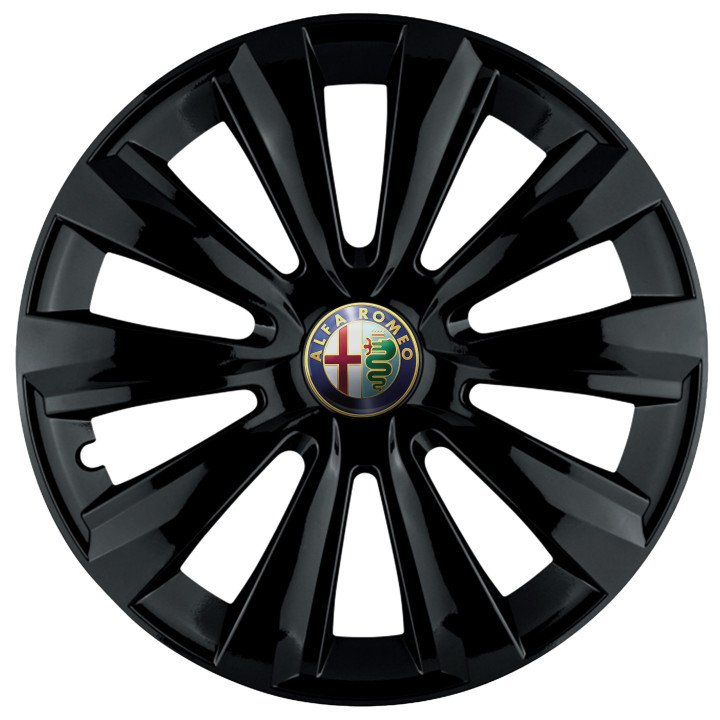 Kołpaki 14 cali do Alfa Romeo PREMIUM Delta Black (Komplet 4 sztuki)