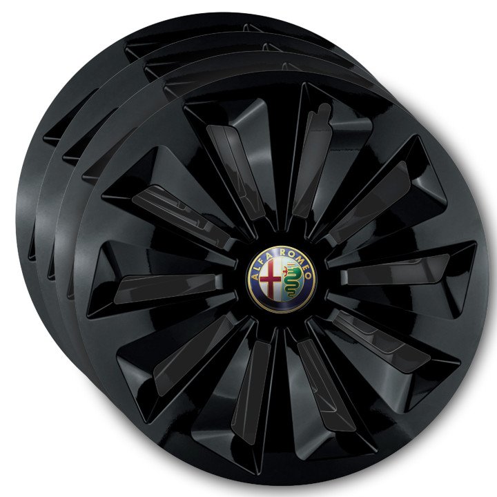 Kołpaki 15 cali do Alfa Romeo PREMIUM Fame Ring Black (Komplet 4 sztuki)