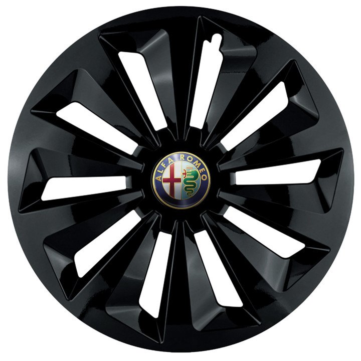 Kołpaki 15 cali do Alfa Romeo PREMIUM Fame Ring Black (Komplet 4 sztuki)