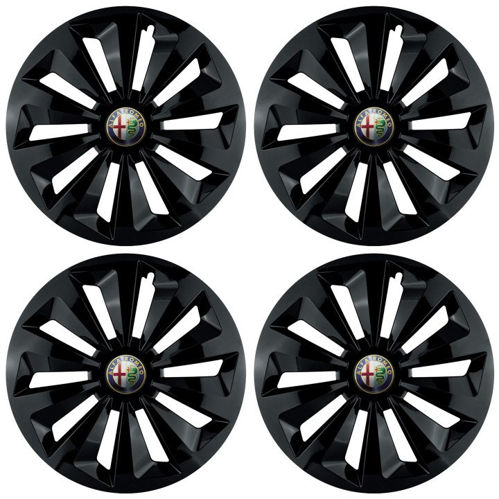 Kołpaki 15 cali do Alfa Romeo PREMIUM Fame Ring Black (Komplet 4 sztuki)