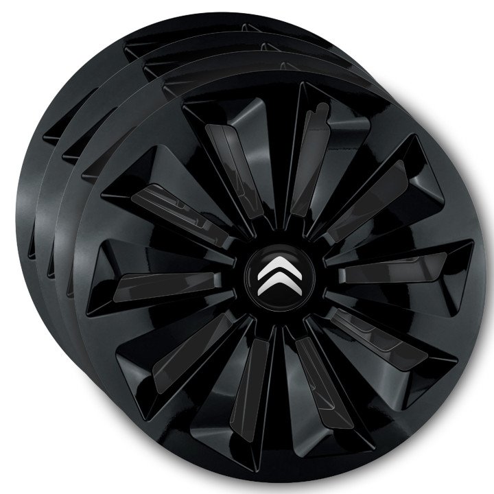 Kołpaki 15 cali do Citroen PREMIUM Fame Ring Black (Komplet 4 sztuki)