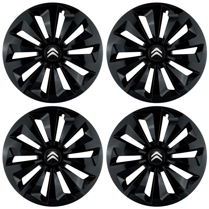 Kołpaki 15 cali do Citroen PREMIUM Fame Ring Black (Komplet 4 sztuki)