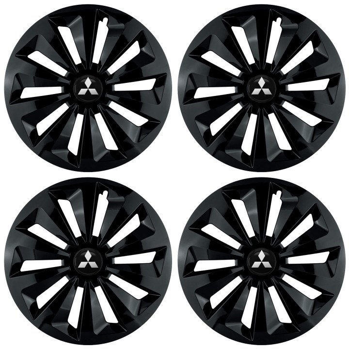 Kołpaki 15 cali do Mitsubishi PREMIUM Fame Ring Black (Komplet 4 sztuki)