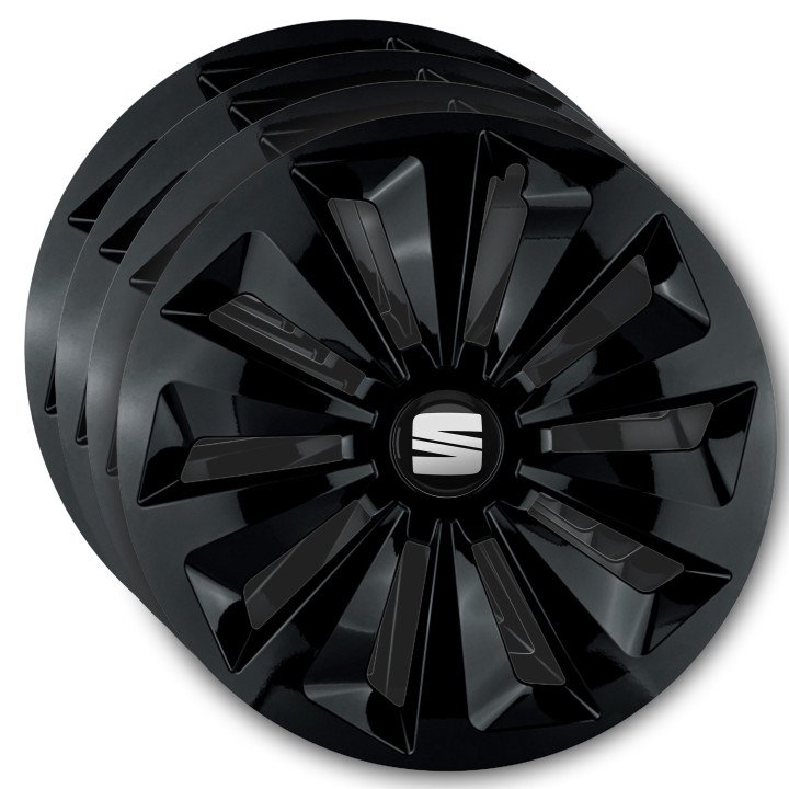 Kołpaki 15 cali do Seat PREMIUM Fame Ring Black (Komplet 4 sztuki)