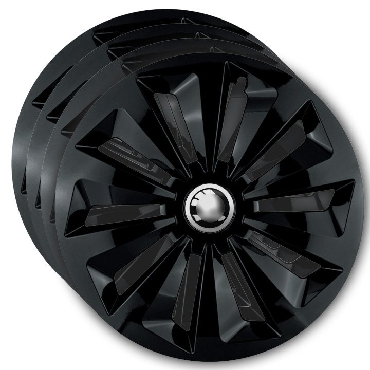 Kołpaki 15 cali do Skoda PREMIUM Fame Ring Black (Komplet 4 sztuki)