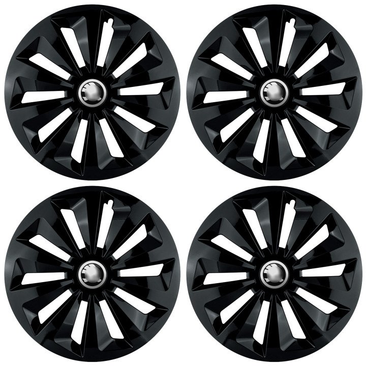 Kołpaki 15 cali do Skoda PREMIUM Fame Ring Black (Komplet 4 sztuki)